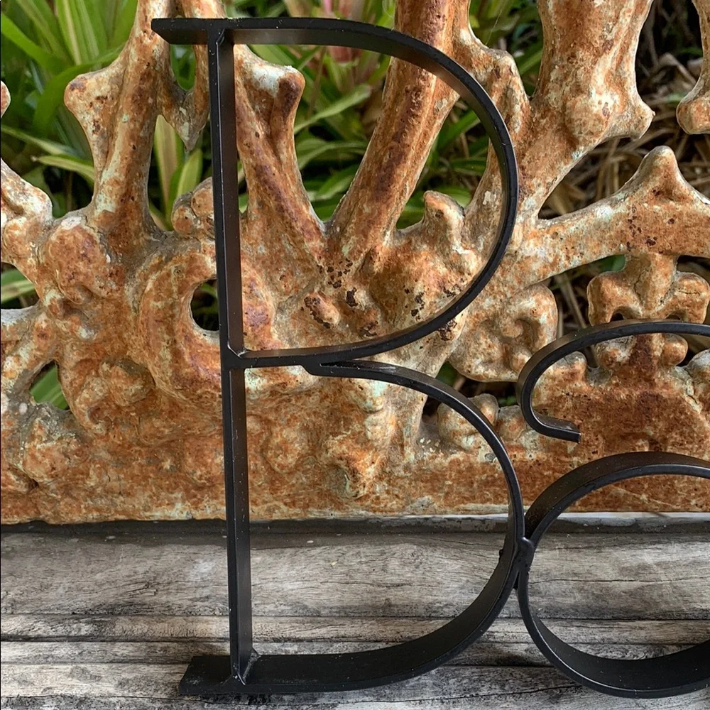 Black Heavy Metal / Wrought Iron Typeset Bath Sign